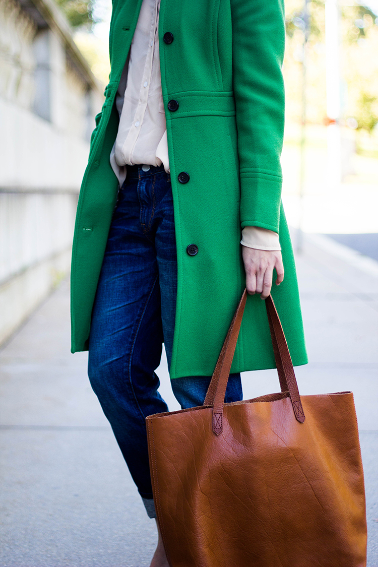 Brown Leather Tote // Madewell Transport Tote Review - Elle Blogs
